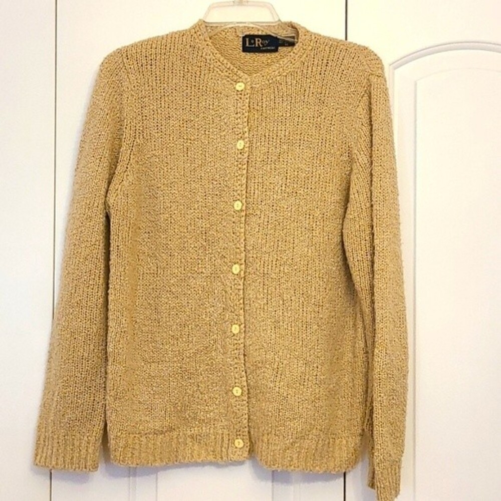 Vintage LeRoy Cream Size XL Grandma Cardigan Sweater